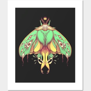 Green Luna Moth Art Posters and Art